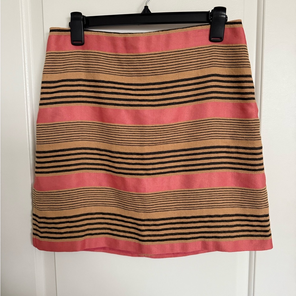 LOFT Pink and Tan Mini A-Line Skirt
